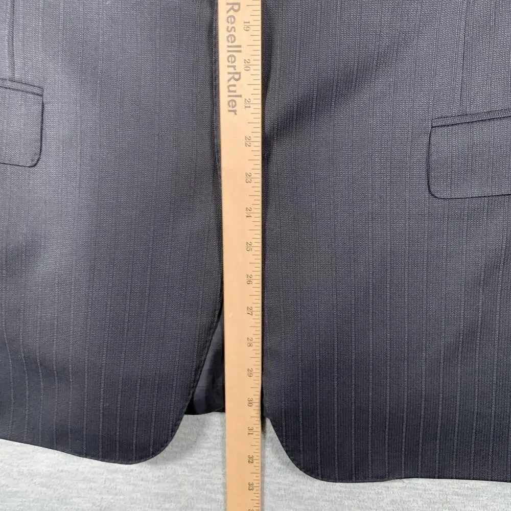 Canali Suit Jacket Mens 56R Gray Pinstripe Wool Super 120s Made Italy Saks Fifth